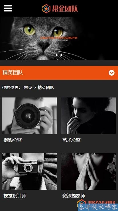 摄影人物风景写真类公司企业网站模板（带手机端）【D200】